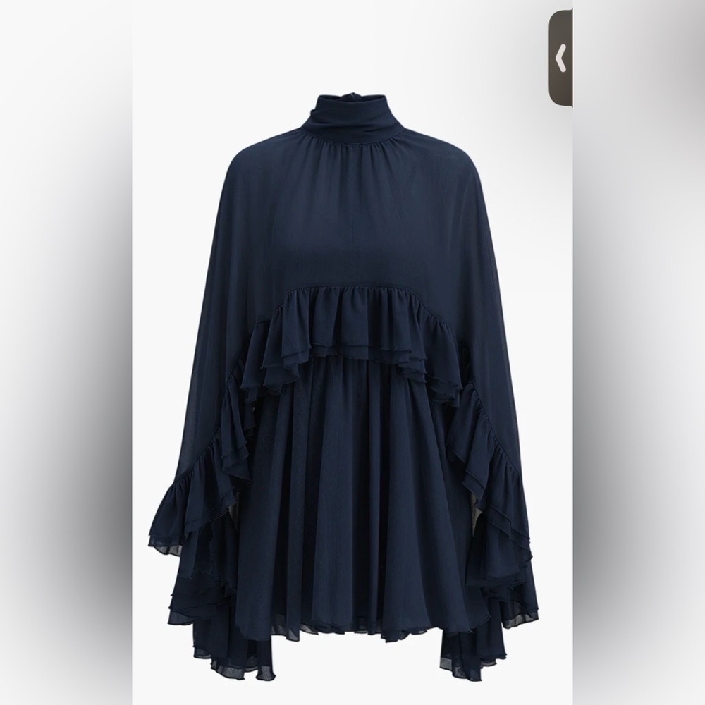Commense Ruffle Mini Cape Dress - Picture 3 of 5